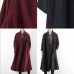 Burgundy woolen coats 2021 winter trench coats plus size cardigans