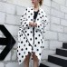 fine white cotton dotted prints thin cardigans oversized linen batwing sleeve trench coat stand collar coats